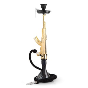 Mob AK-47 Hookah Gold Gun Black Vase